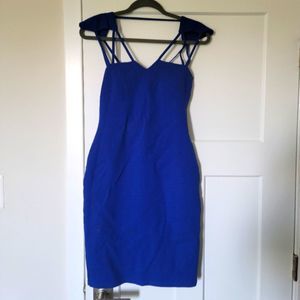 Medium Lynn Couture blue edgy mini dress.